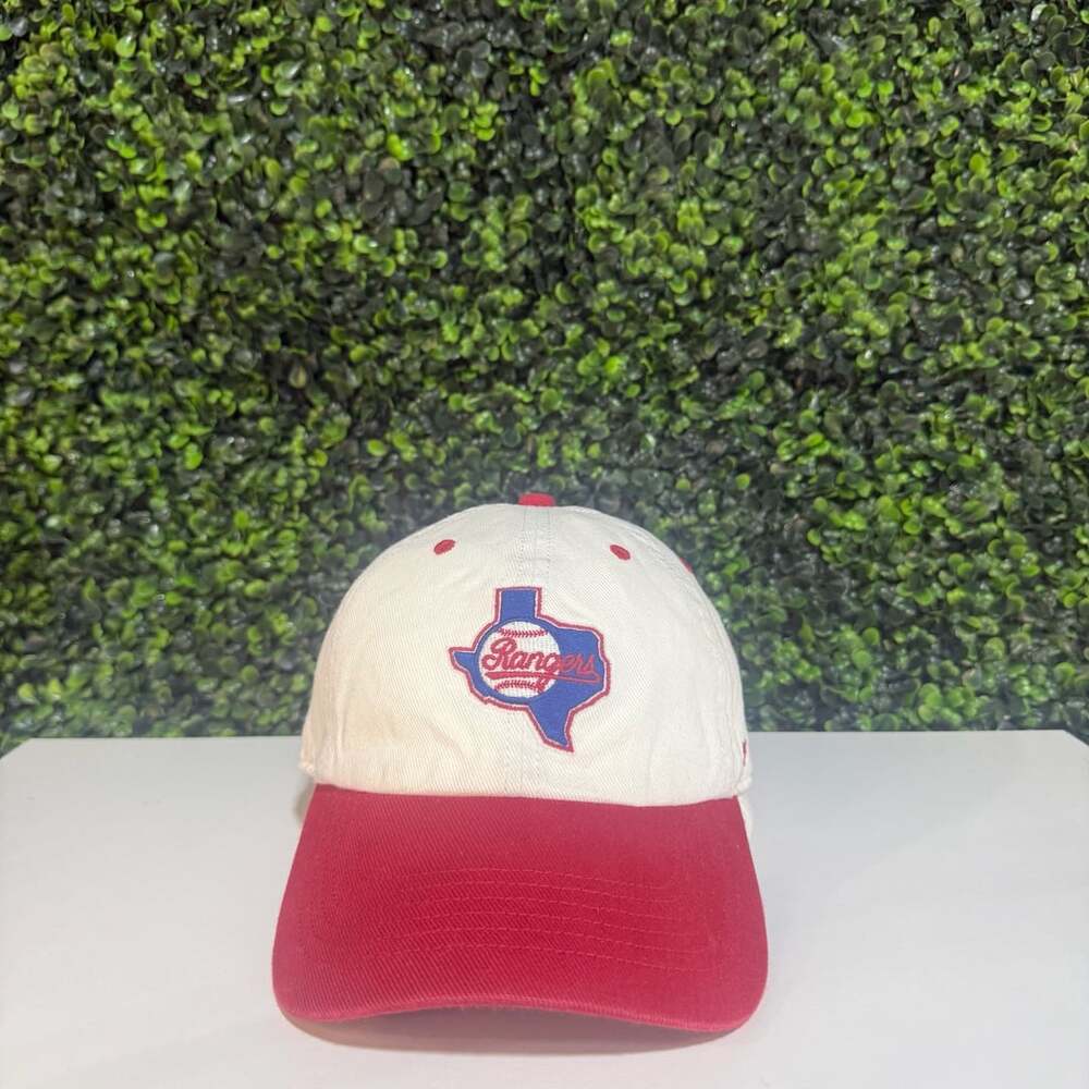 47 Brand Texas Rangers Cooperstown Collection Hat OSFA White Red